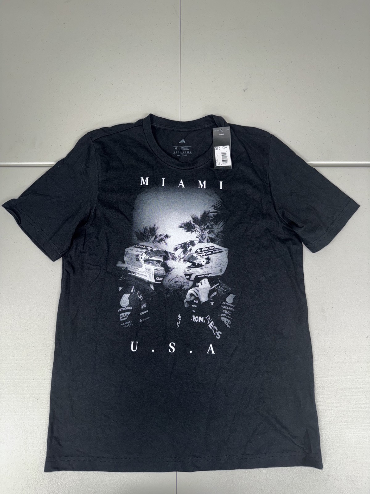 Adidas Men’s F1 Mercedes Miami Drivers Graphic T-Shirt NWT $35 Pick Size Black
