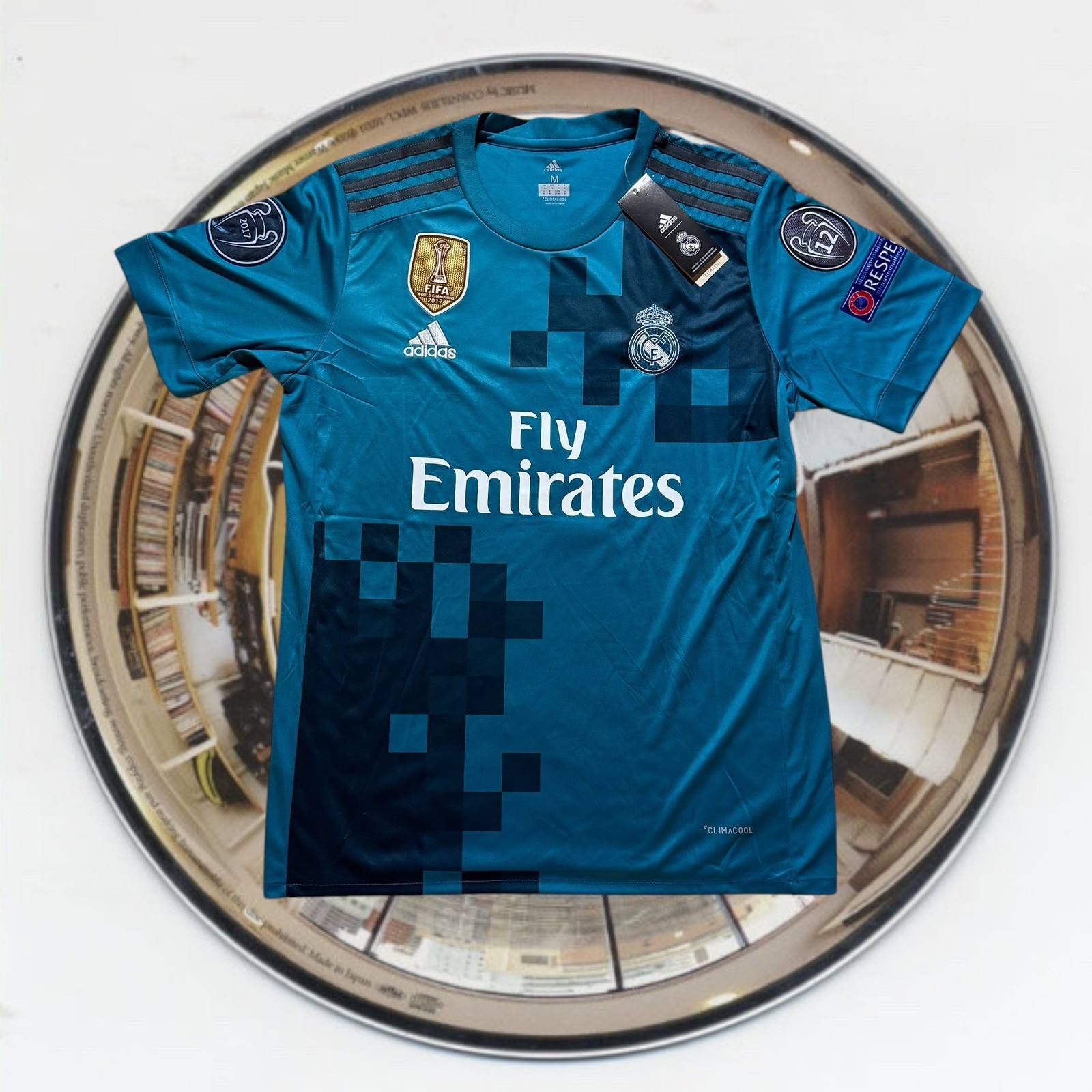 Adidas Real Madrid Ronaldo 7 Jersey 2017-18 Away Teal Blue Large NWT