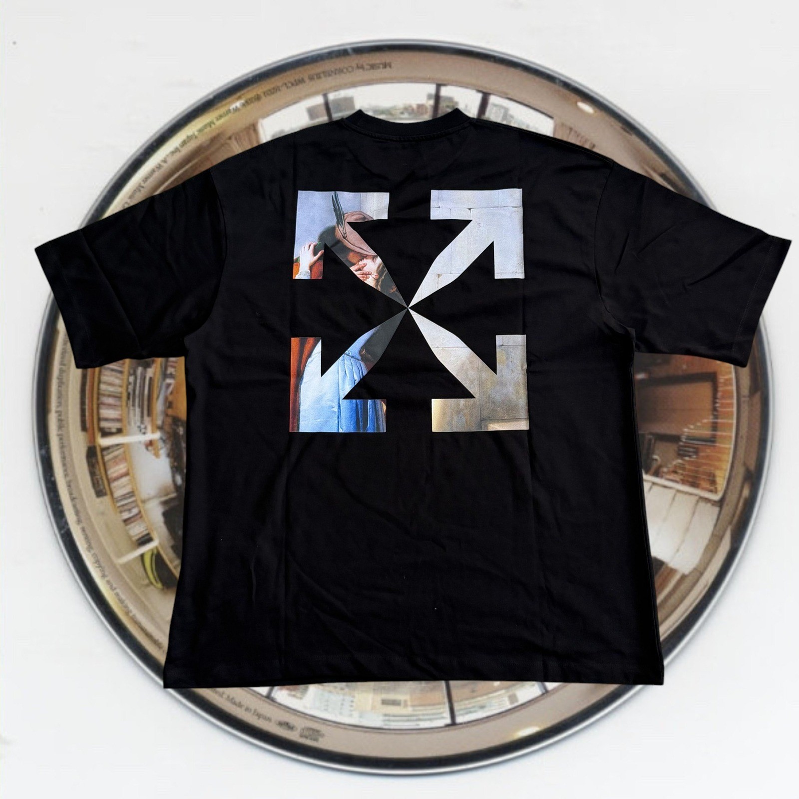 Off-White The Kiss Hayez Black Graphic T-Shirt XXL Oversized Streetwear Archive
