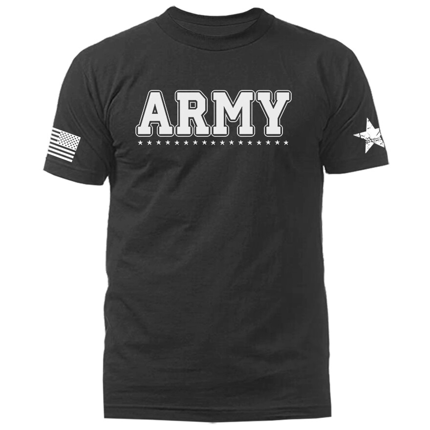 Army Military Patriotic US Flag Veteran Graphic T-shirt
