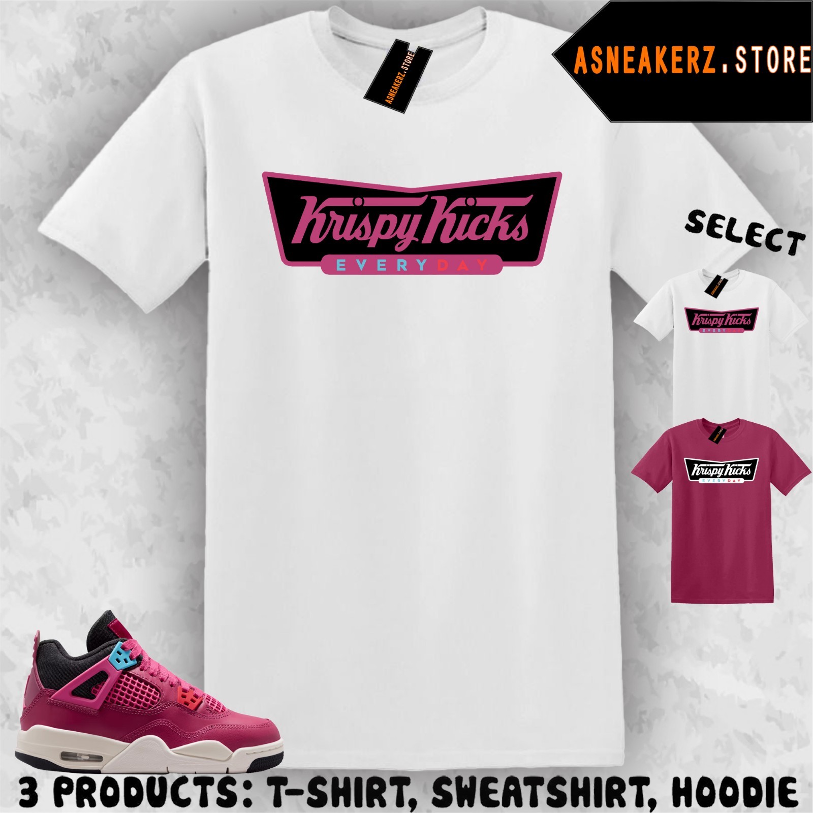 Tee Shirt Matching AJ 4 She’s A Star GS 2026 Match Sneaker Krispy Kicks T-Shirt