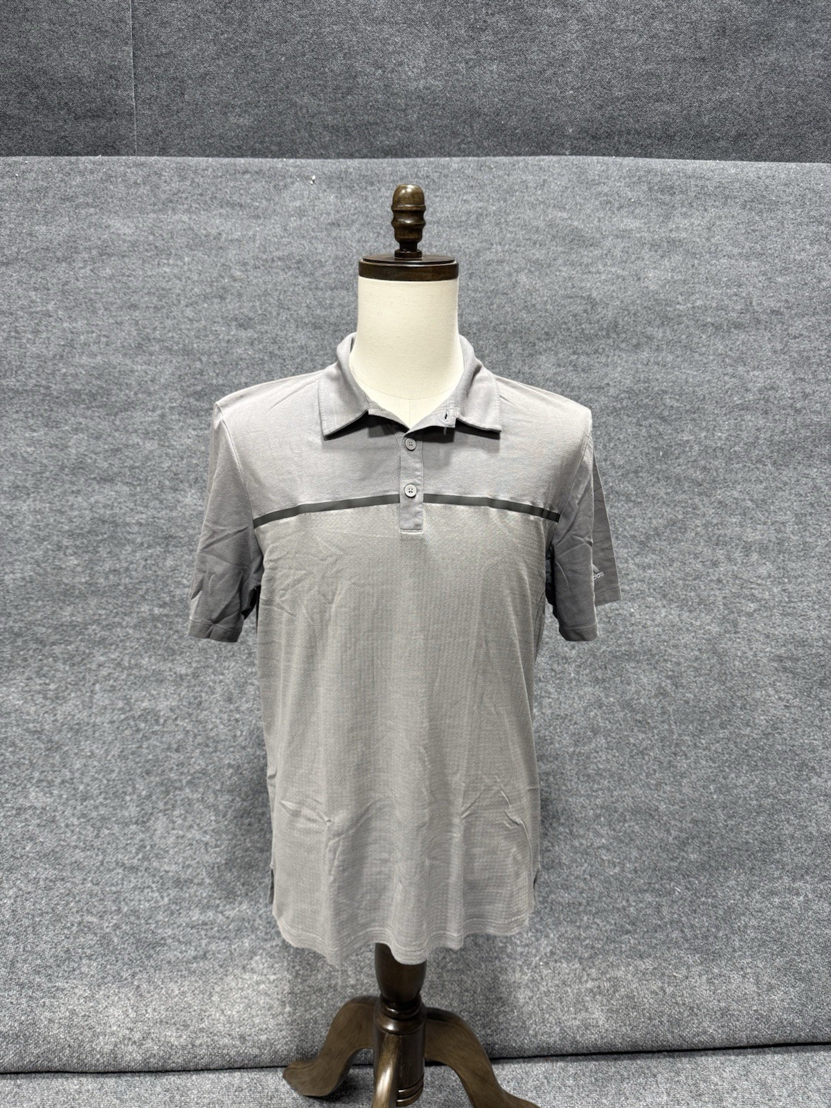 Adidas ClimaCool Golf Polo Shirt Gray Performance Short Sleeve Mens Large