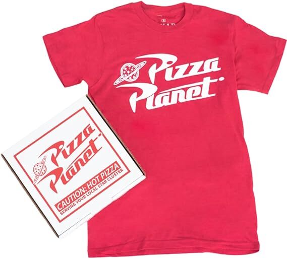 Toy Story Pizza Planet Shirt & Delivery Box Costume Set Cosplay T-Shirt for Men