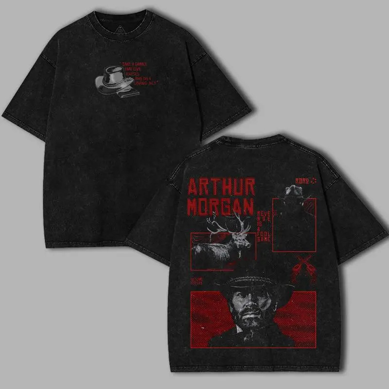 Outlaw Cowboy Graphic Tee 2 Sided Oversized Western Gamer Shirt