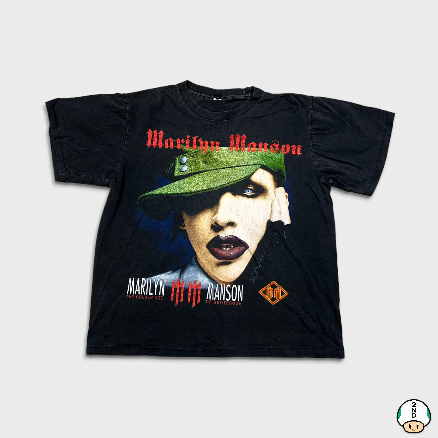 Vintage 2003 Marilyn Mason T Shirt Mens Medium The Golden Age of Grotesque Band