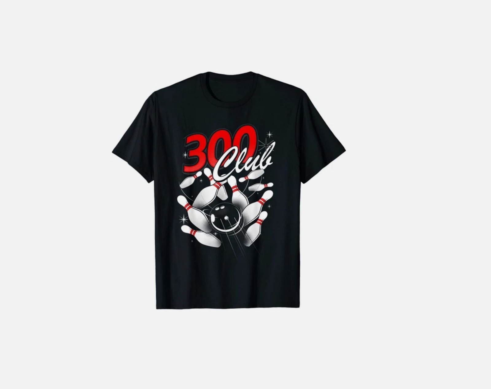 300 Club Bowlers Unique Retro Bowling Ball Pin Perfect Game T-Shirt S-5XL Retro