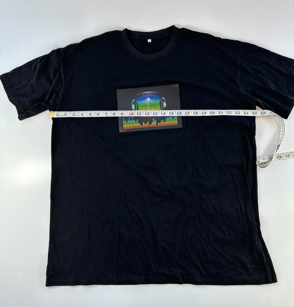 Sound/Music Activated Light Up Flashing LED Equalizer Blk Rave T-Shirt Sz XXL