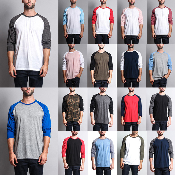 Victorious Men’s Baseball T-shirt raglan 3/4 length sleeve Jersey TS900-B12C