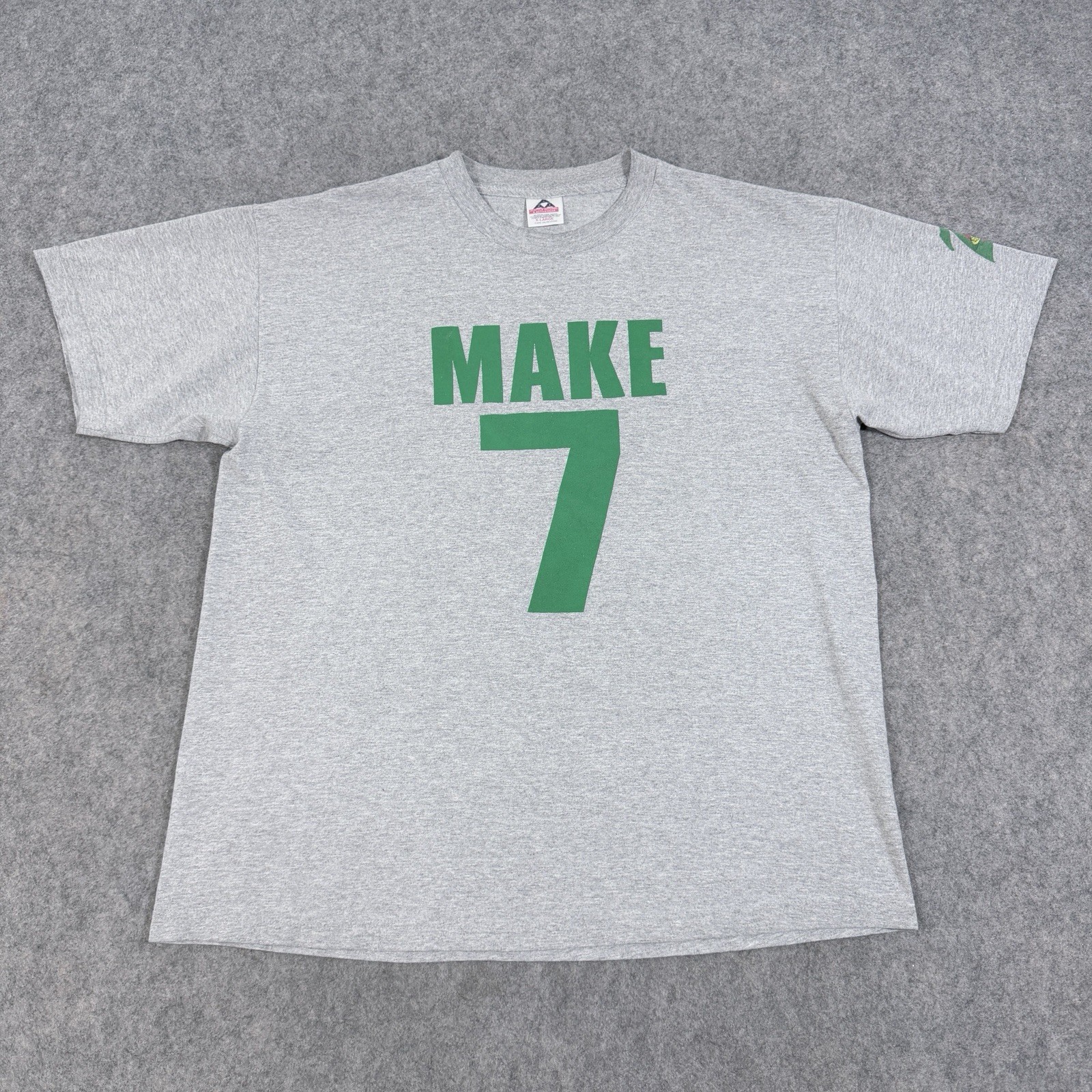 AAA Vintage Y2K Make 7 Up Yours Commercial Promo T-Shirt Fits Men’s Size XL Gray