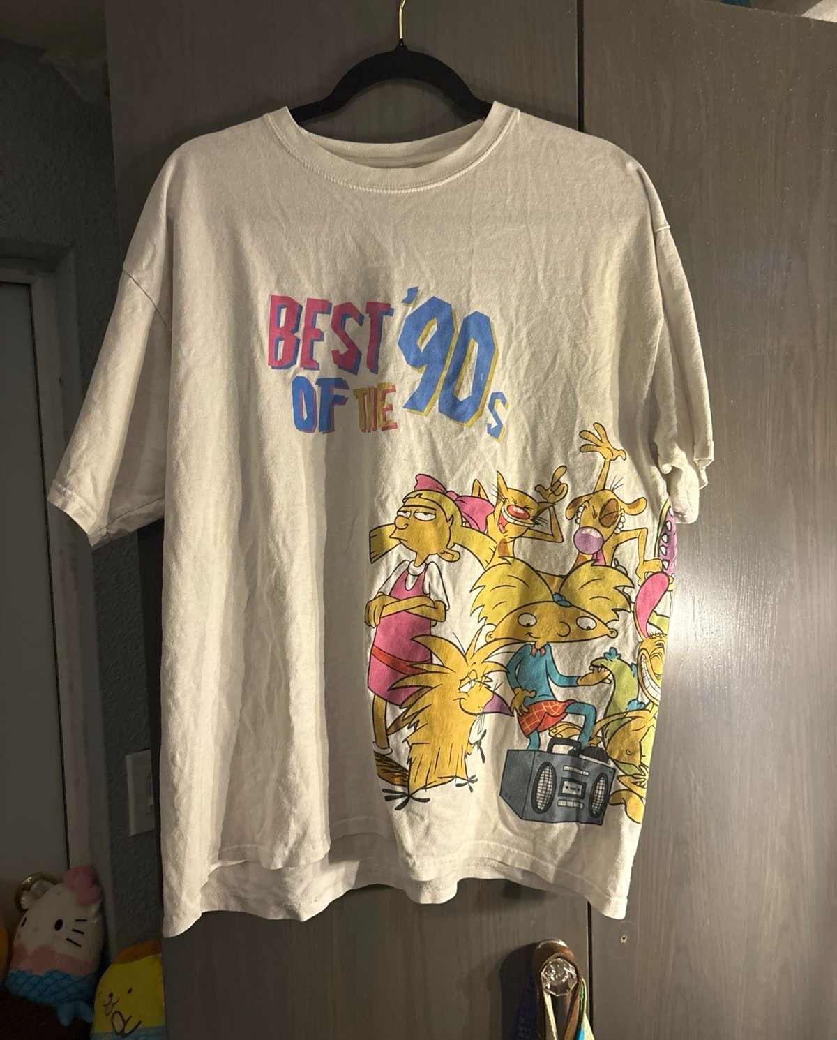 Nickelodeon Hey Arnold! Best of the 90s White Men’s XL Cotton T-Shirt