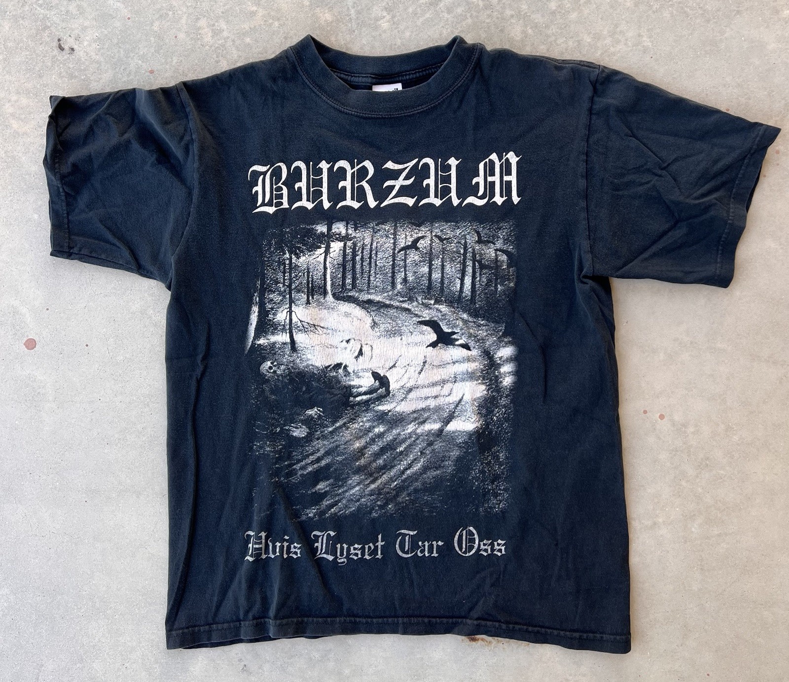 Vintage 1burzum Shirt Medium Hvis Lyset Tar Oss Black Metal Y2K Denied Trampled