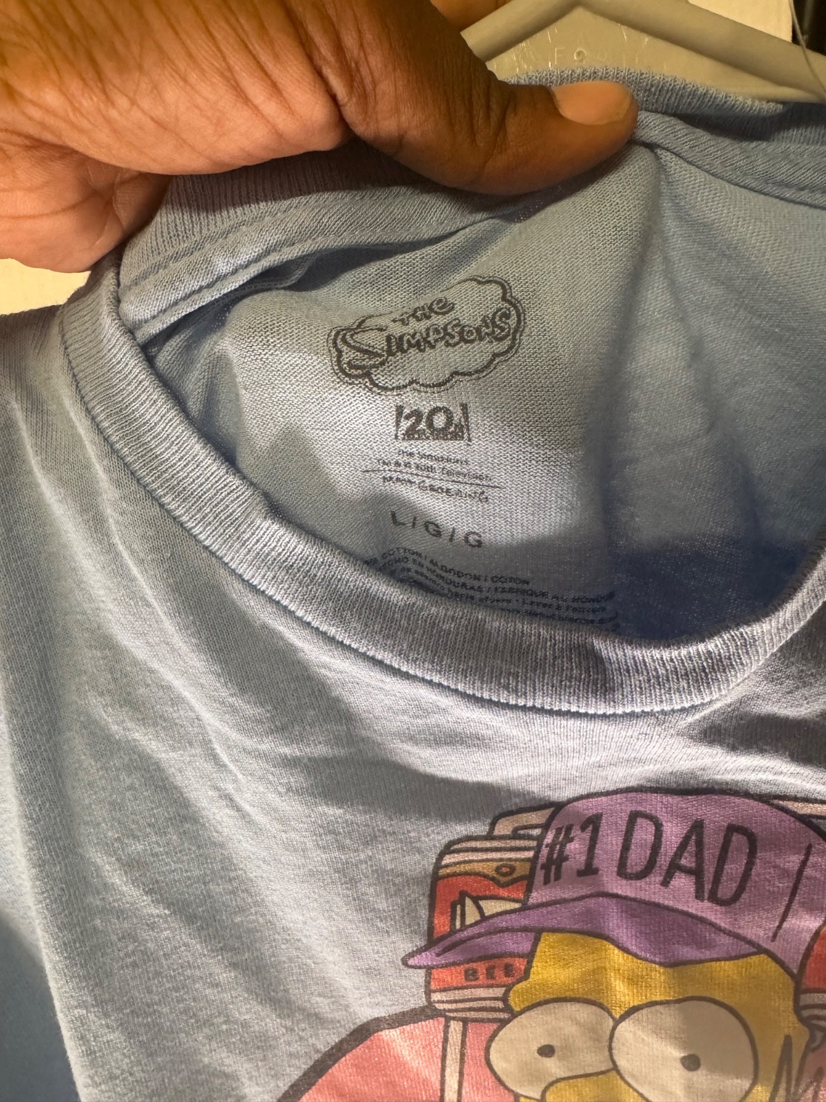The Simpsons Homer Simpson #1 Dad Graphic T-Shirt Blue Men’s Large
