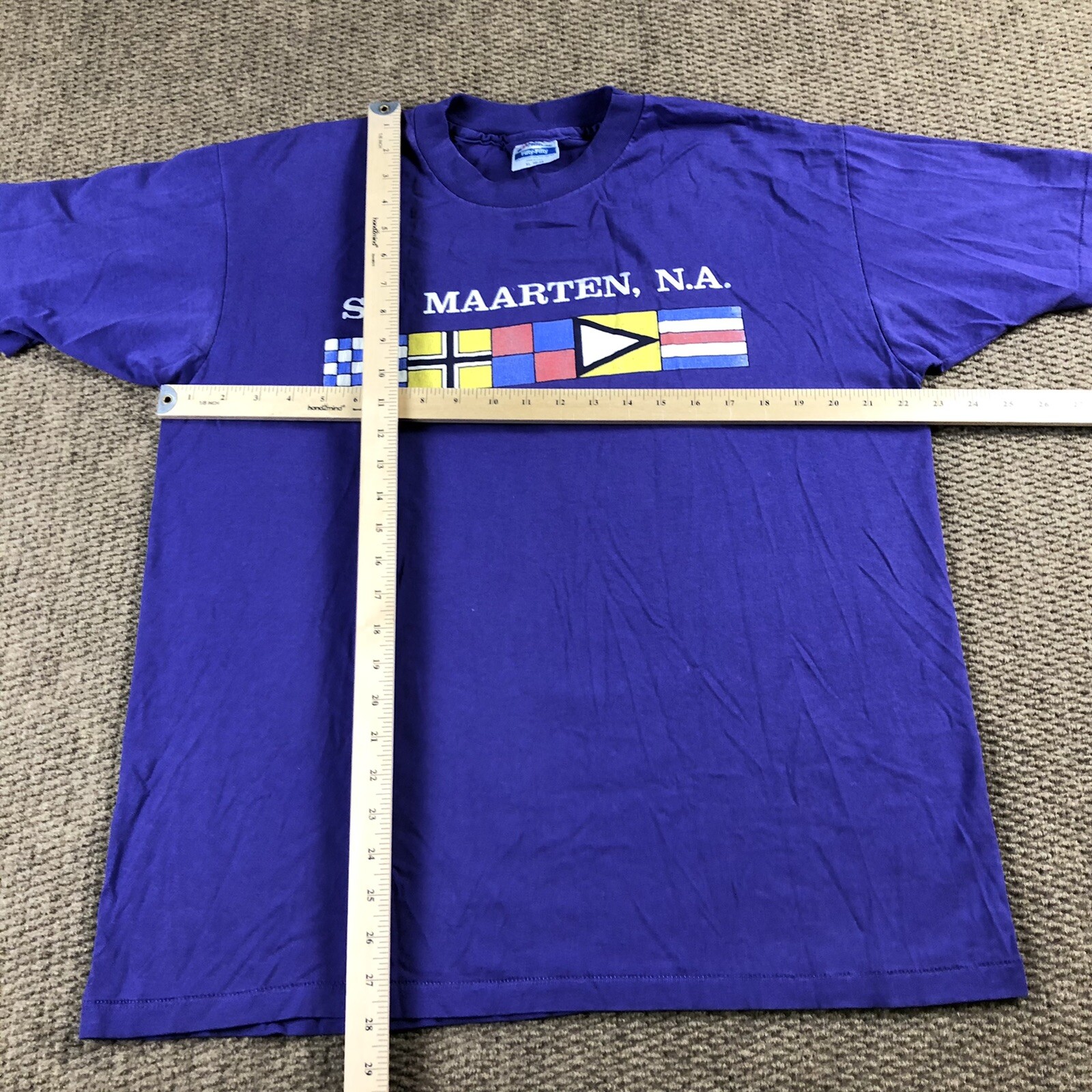 Vintage 80s 90s T Shirt XL Single Stitch St. Maarten N.A. Souvenir Graphic Tee