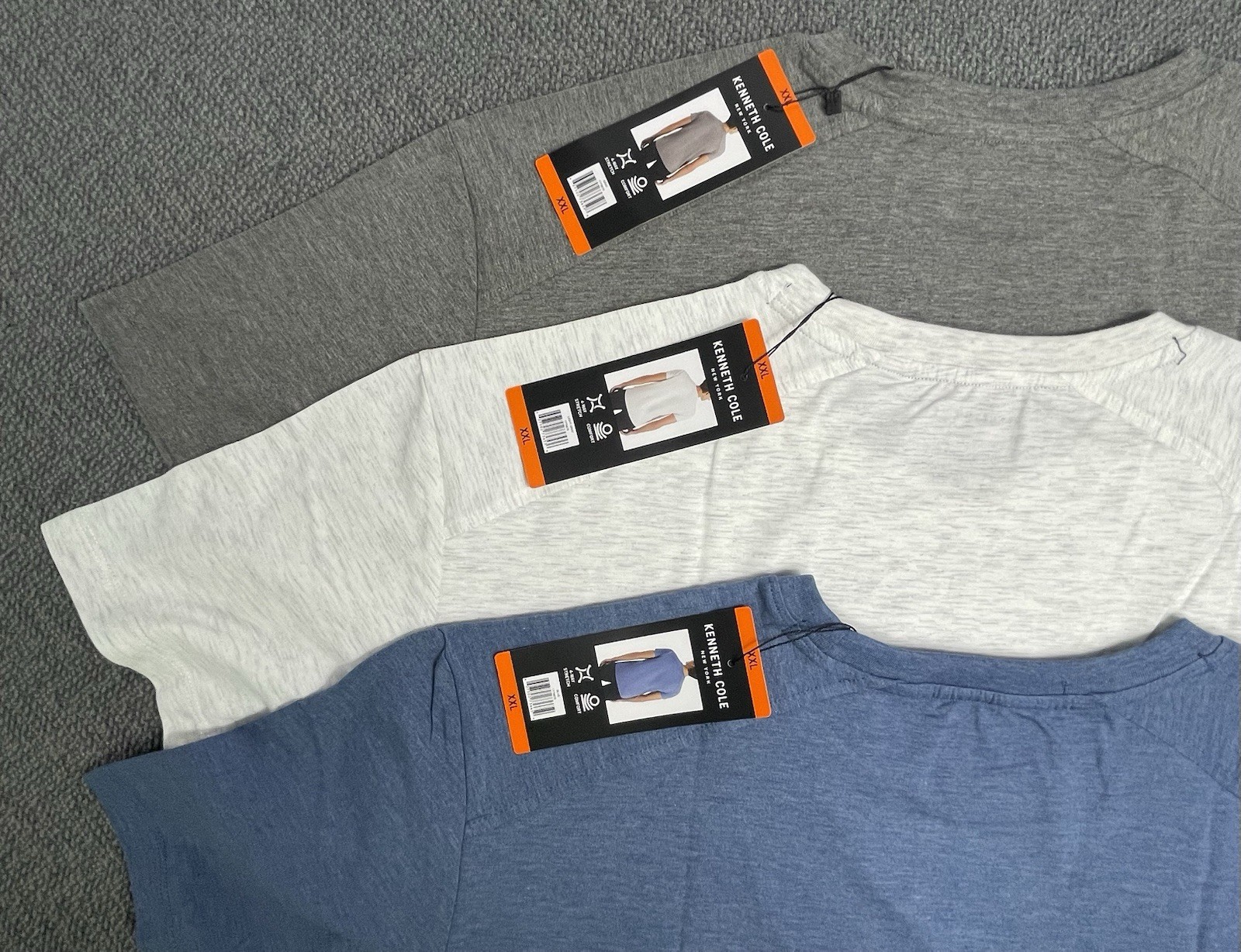 Kenneth Cole Men’s SLIM XXL Lot of 6 Tees (2) Each Color “fit like size LARGE”