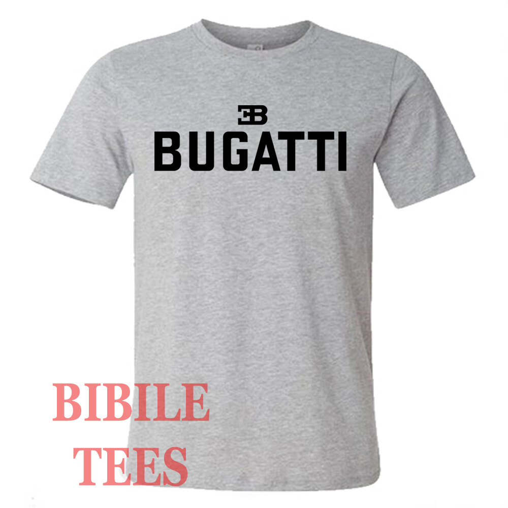 Bugatti Car Men’s Grey T-Shirt Size S to 5XL