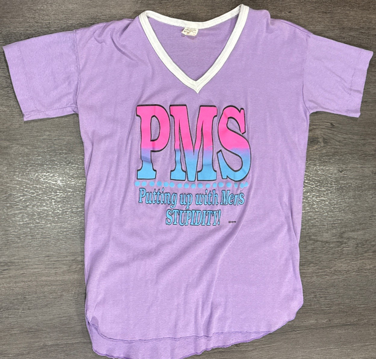 Vintage 90s PMS Sarcastic Funny Single Stitch Shirt USA OSFA Pajama Shirt