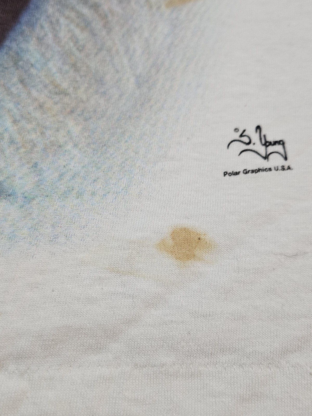 Vintage Polar Bear Face Nature T Shirt S. Young Polar Graphics Oneita USA L