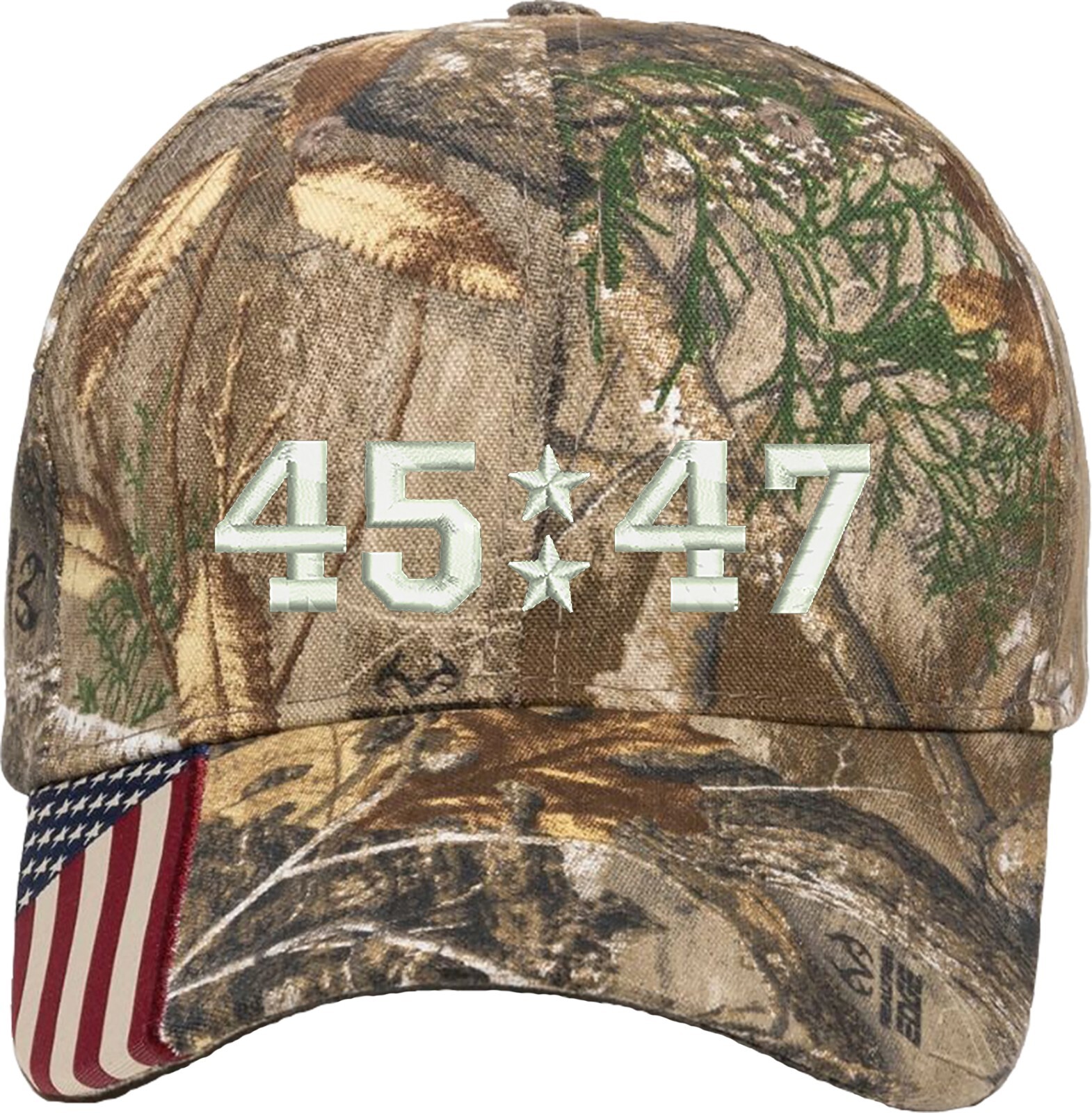 Trump Only 45/47 Embroidered Camo Structured Adjustable One Size Fits Most Hat