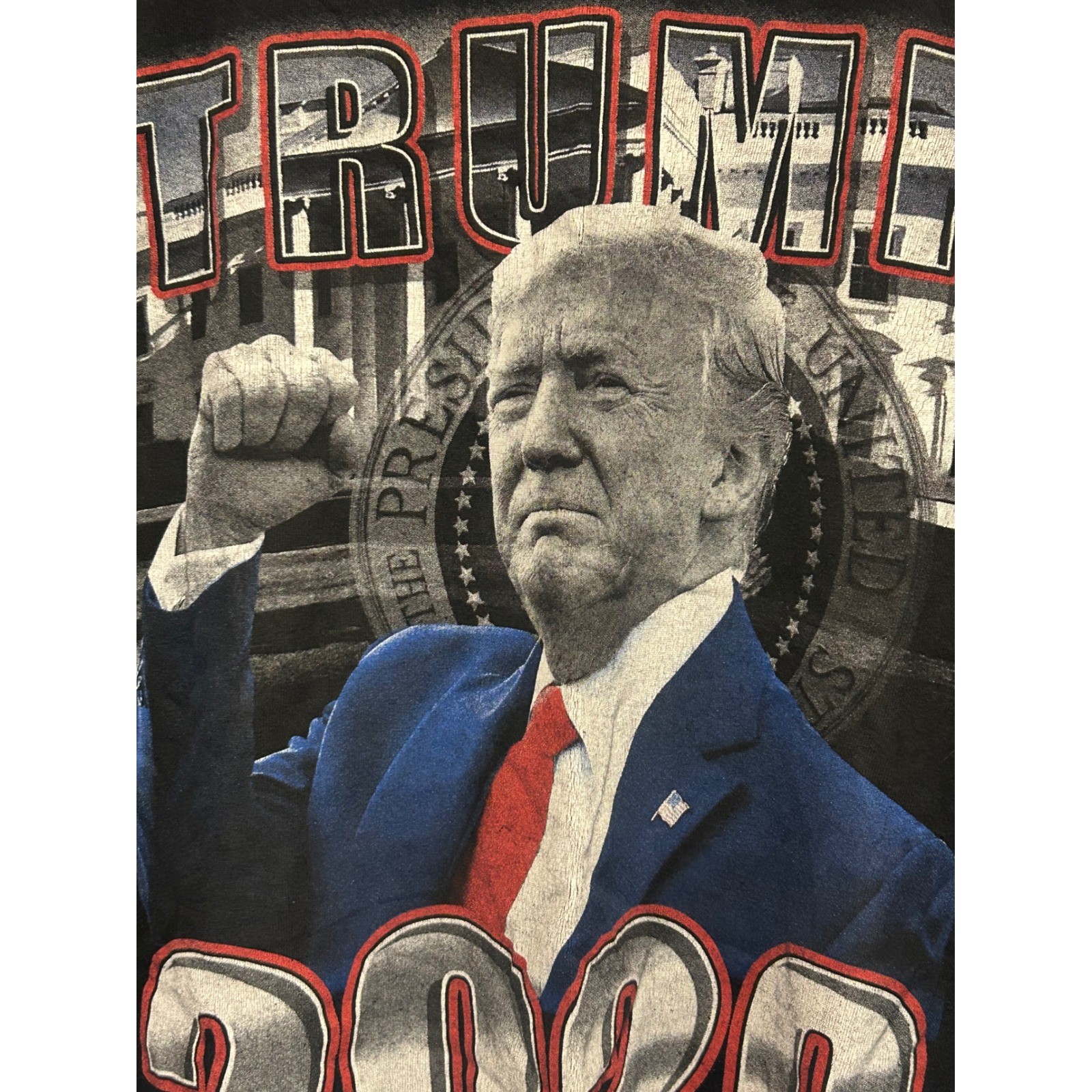 Trump 2020 President Seal Graphic T-Shirt Mens 3XL Black Heavy Cotton Tee