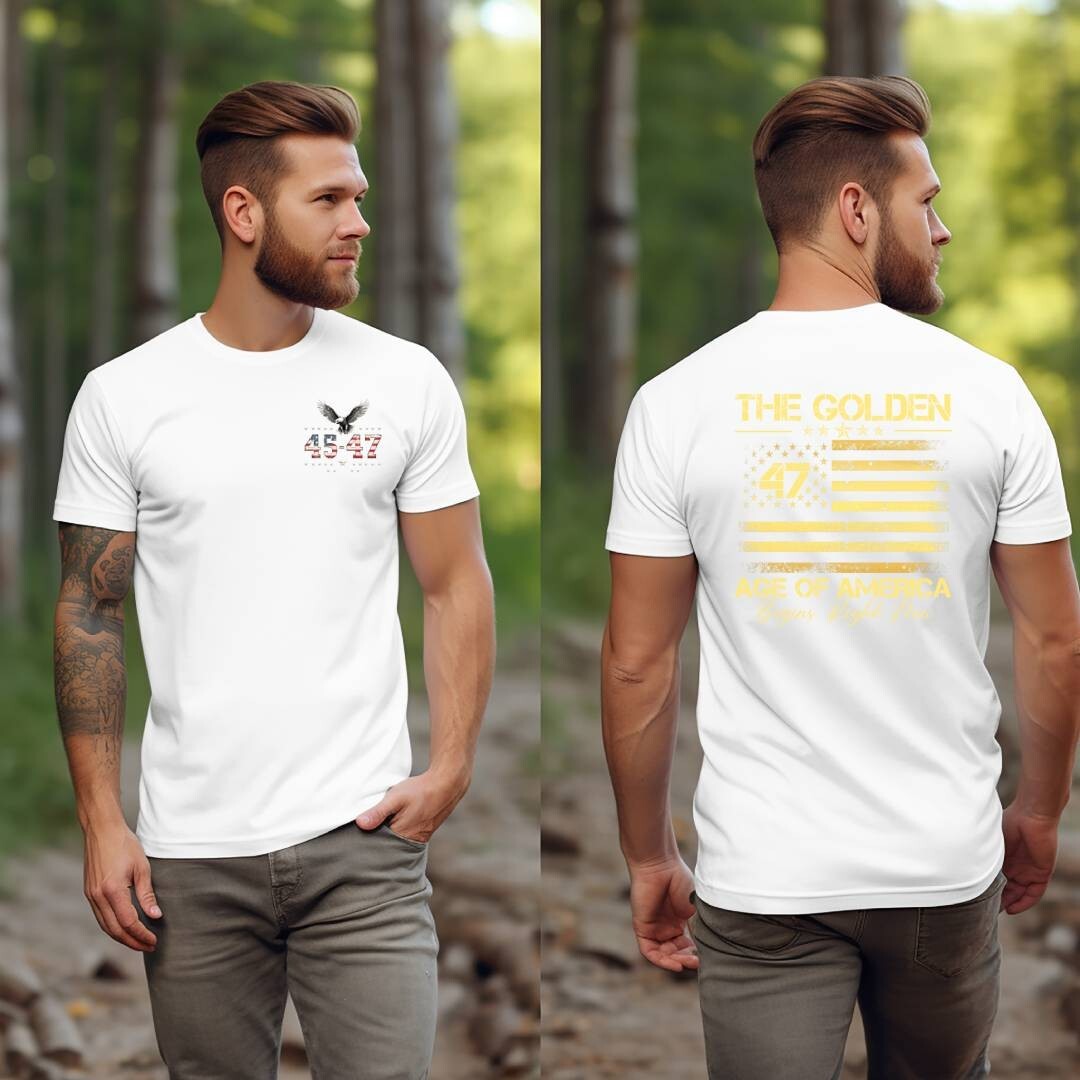 Trump Vance 2024 The Golden Age of America Great MAGA Golf 45 47 Eagle T-Shirt