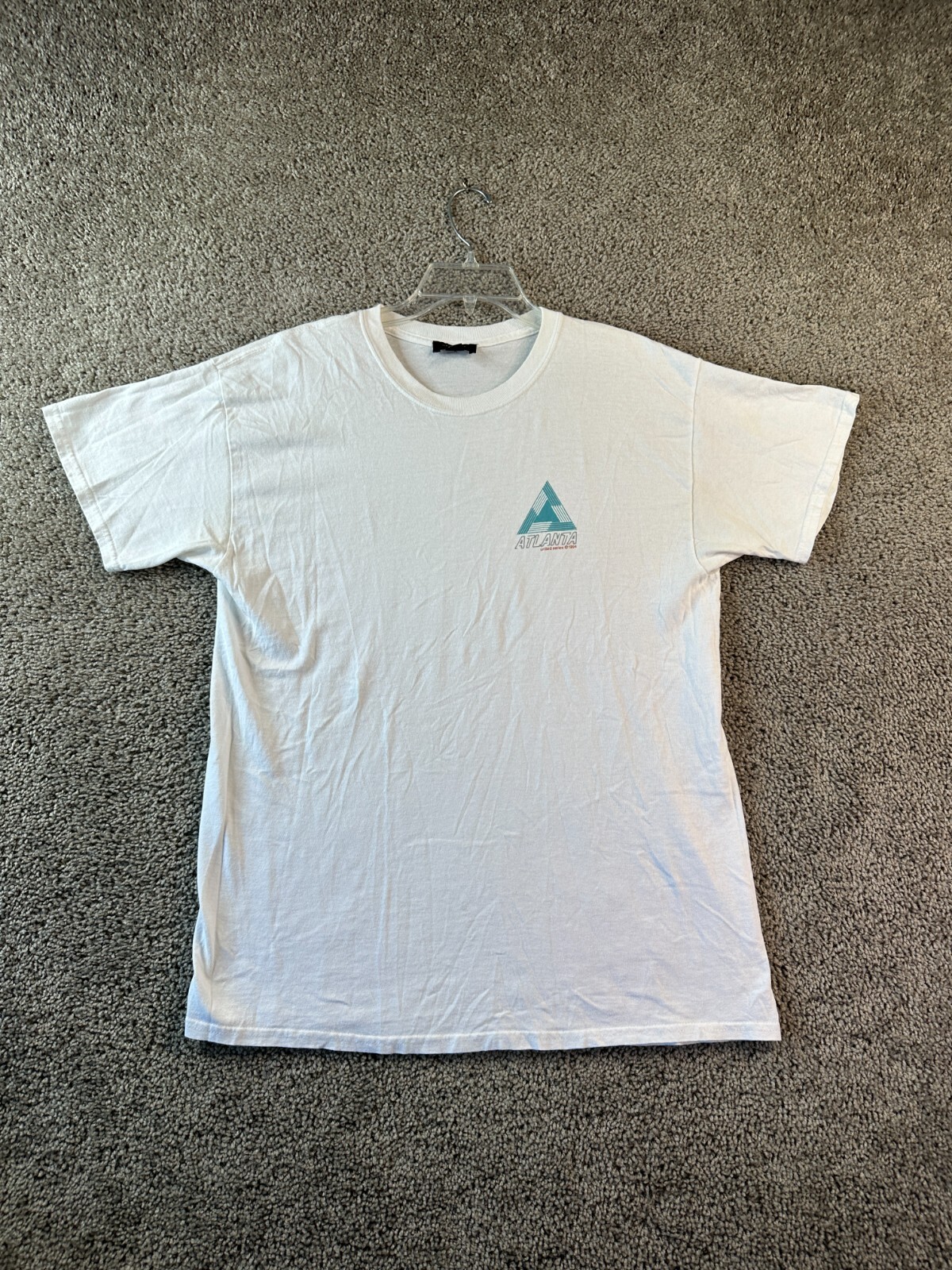 New Look Shirt Mens Medium White Green Atlanta United Short Sleeve Casual FLAW