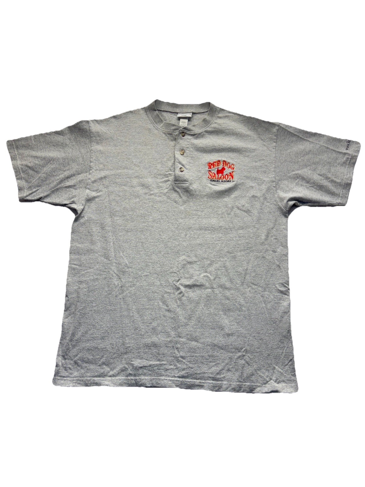 Men’s Red Dog Saloon Juneau, Alaska Embroidered Grey Short Sleeve Tee #299