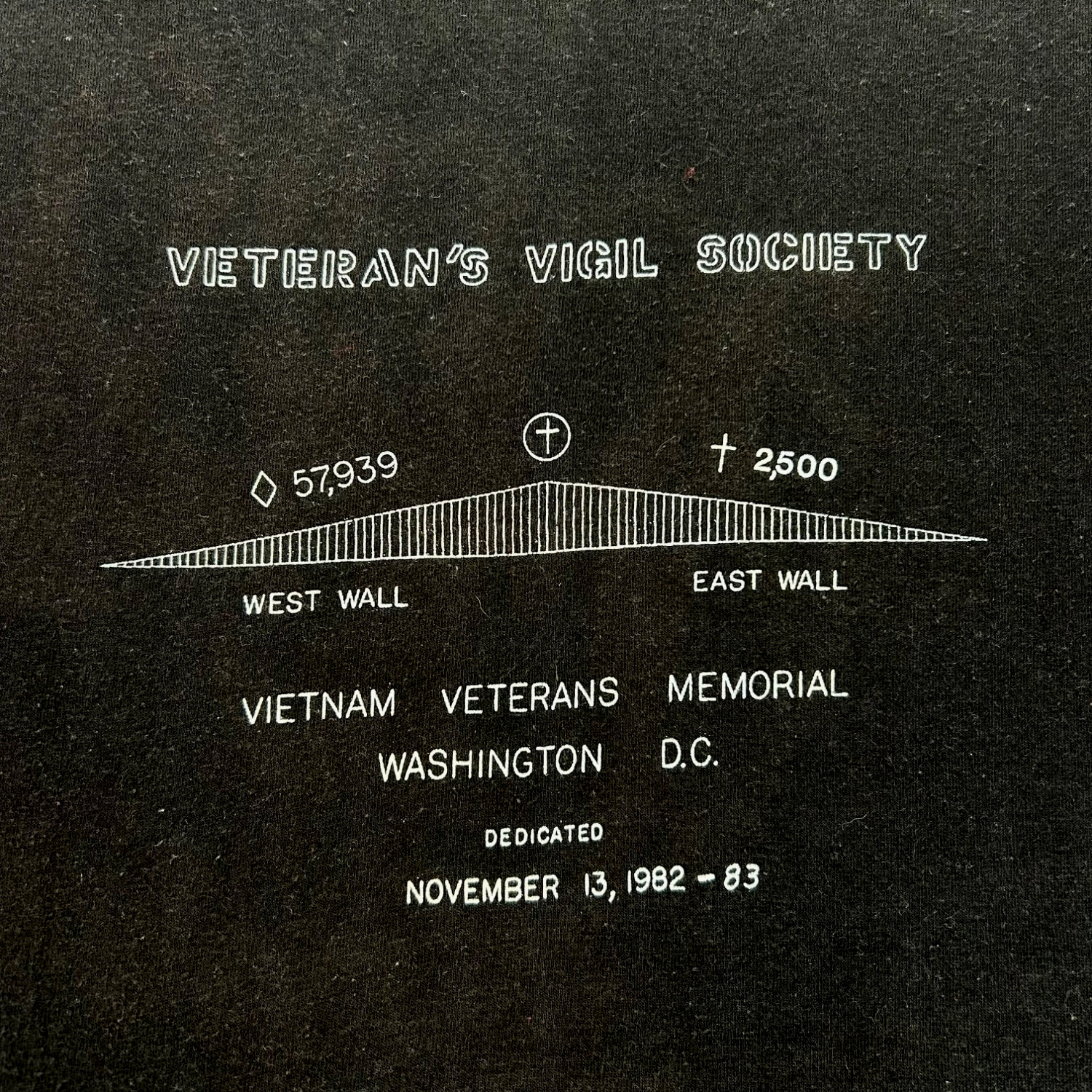 Vintage Vietnam Veterans Memorial T-Shirt Large Single Stitch 1980s