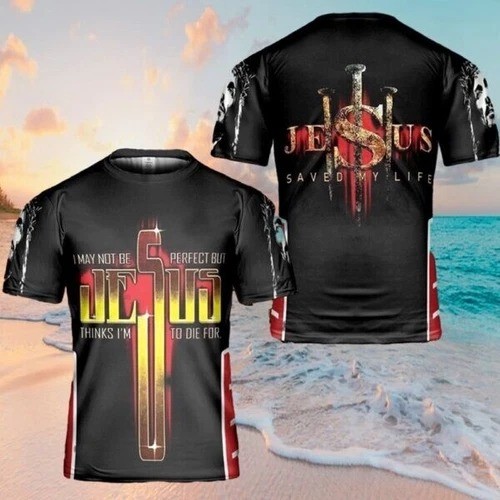 Jesus Lion I May Not Be Perfect Jesus Christian AOP Shirt 3D T-Shirt S-5XL