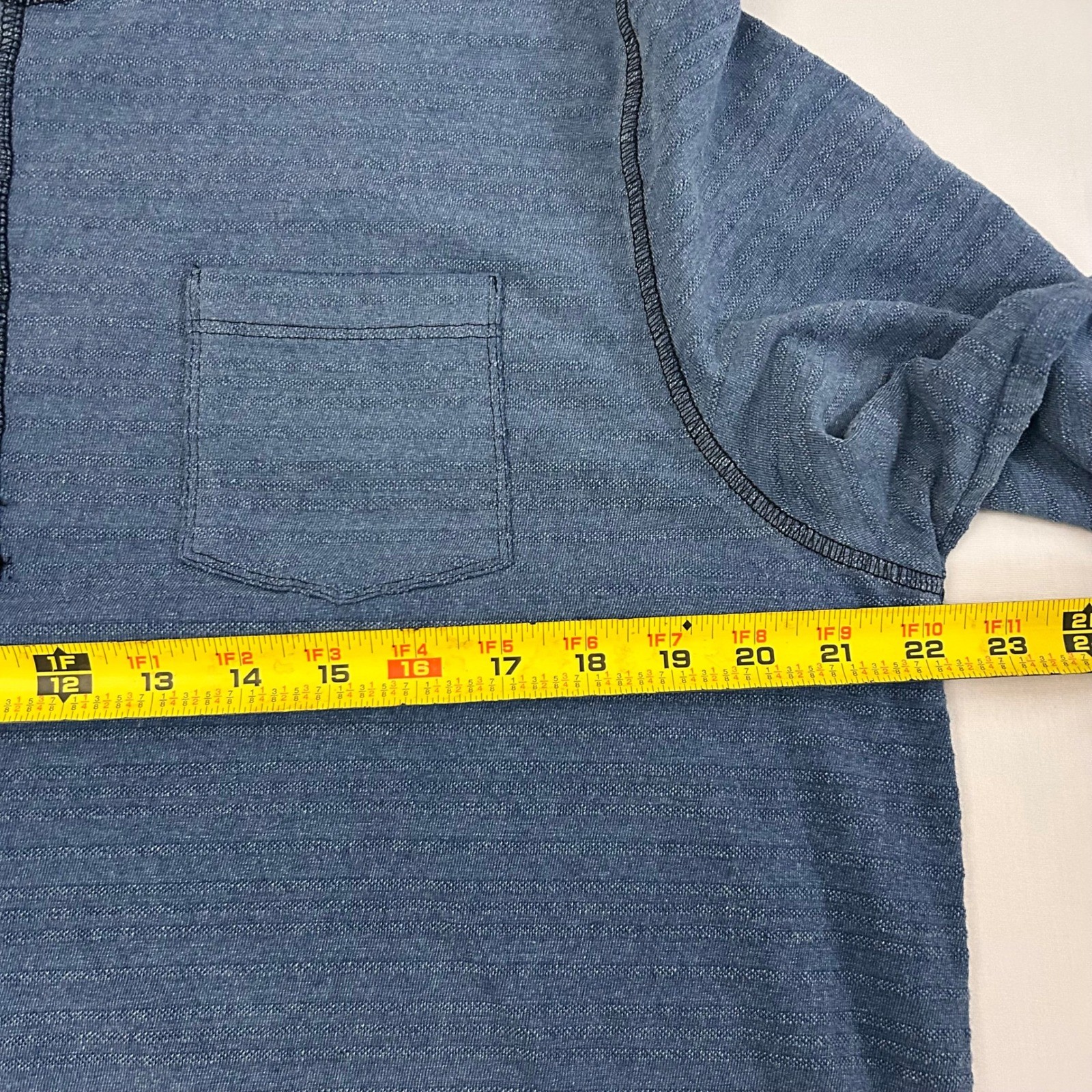 Carbon 2 Cobalt Shirt Mens Large Blue Cotton Long Sleeve Watermark Henley
