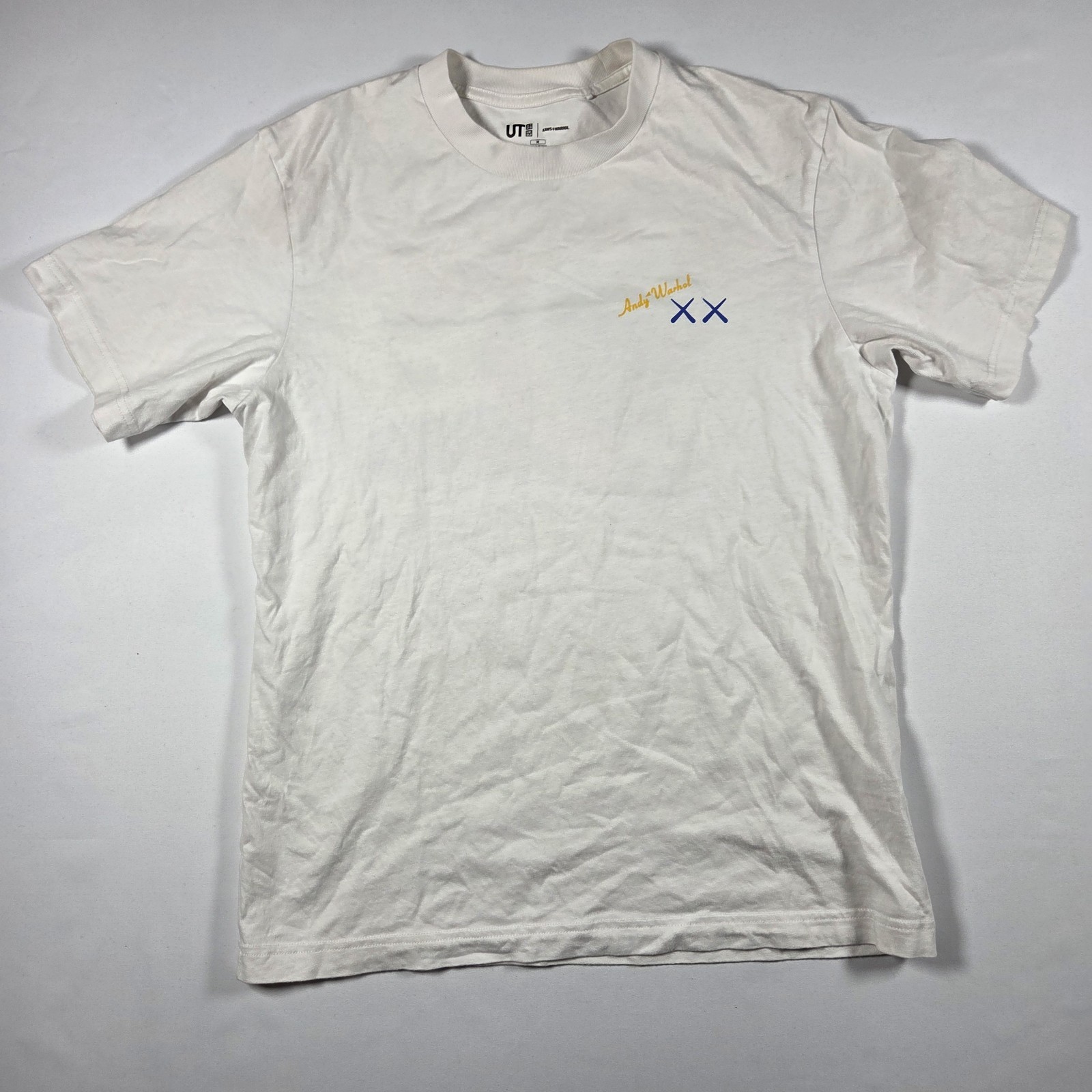 Uniqlo KAWS x Andy Warhol Banana Graphic Print White Cotton T-Shirt Men M