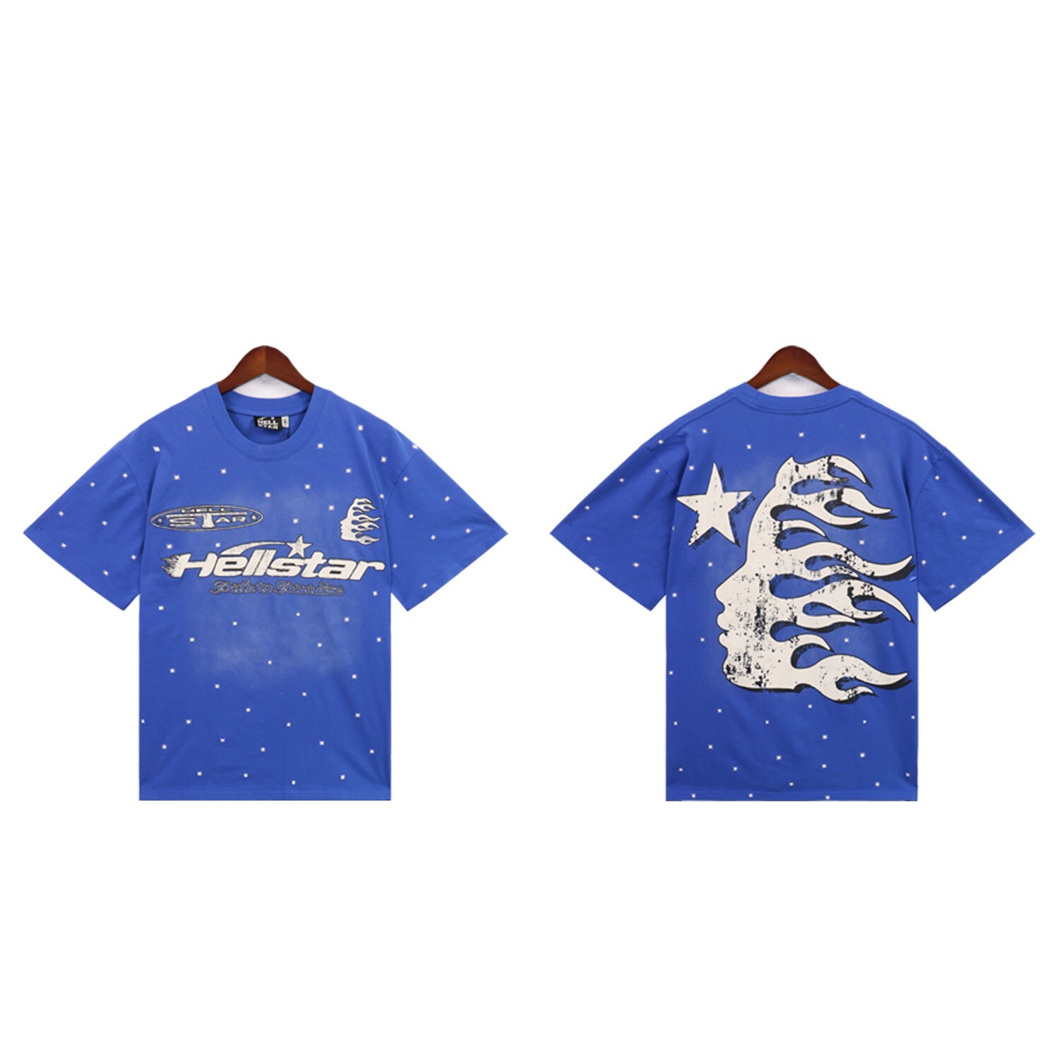 Hell Studios star Gel Sport Logo tee Men’s Cotton Washed Short sleeved T-shirt