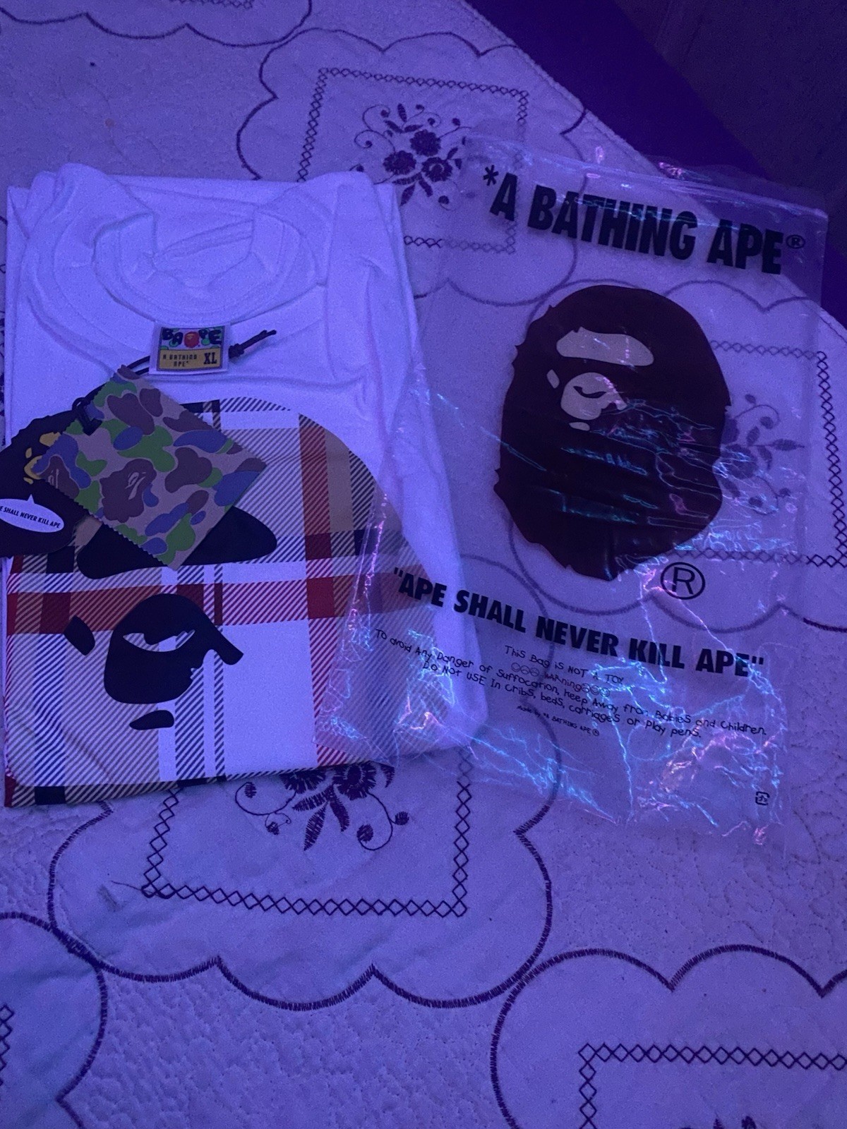 A Bathing Ape BAPE Ape Head Graphic Print Tee XL Regular Fit Cotton Crew