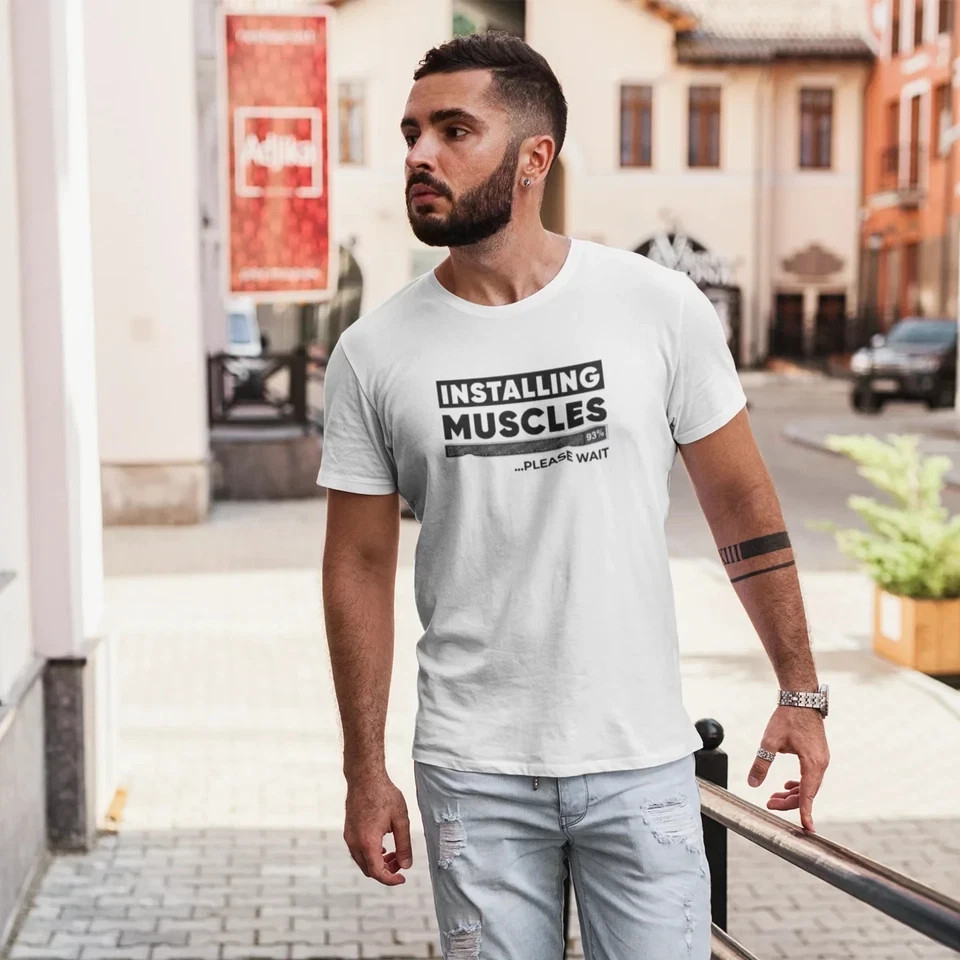 Men’s & Women’s Printed Exercise Mood T-Shirt: Short Sleeve Gym Top