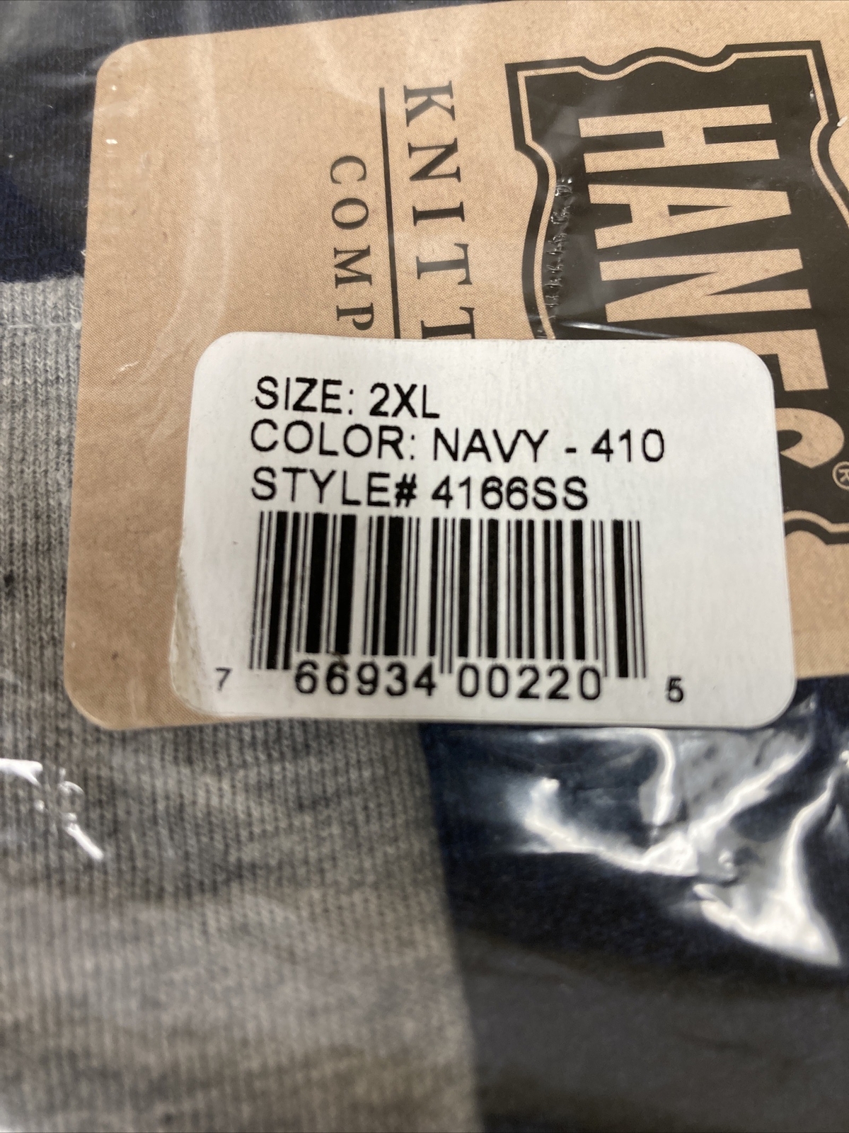 New Hanes Knitting Company Navy Blue 2XL 4166SS