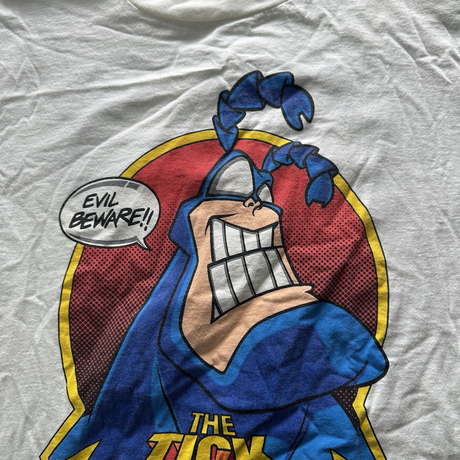 Vintage The Tick Face Graphic Evil Ways Mens Large Single Stitch Double Sided
