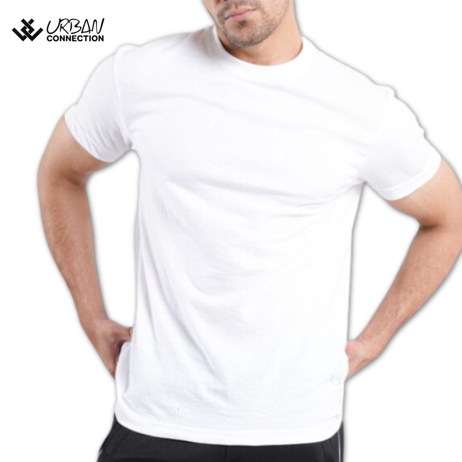 Pack of 12 Shirts | White Crew Round Neck T-Shirt | Urban Connection | Small-6XL
