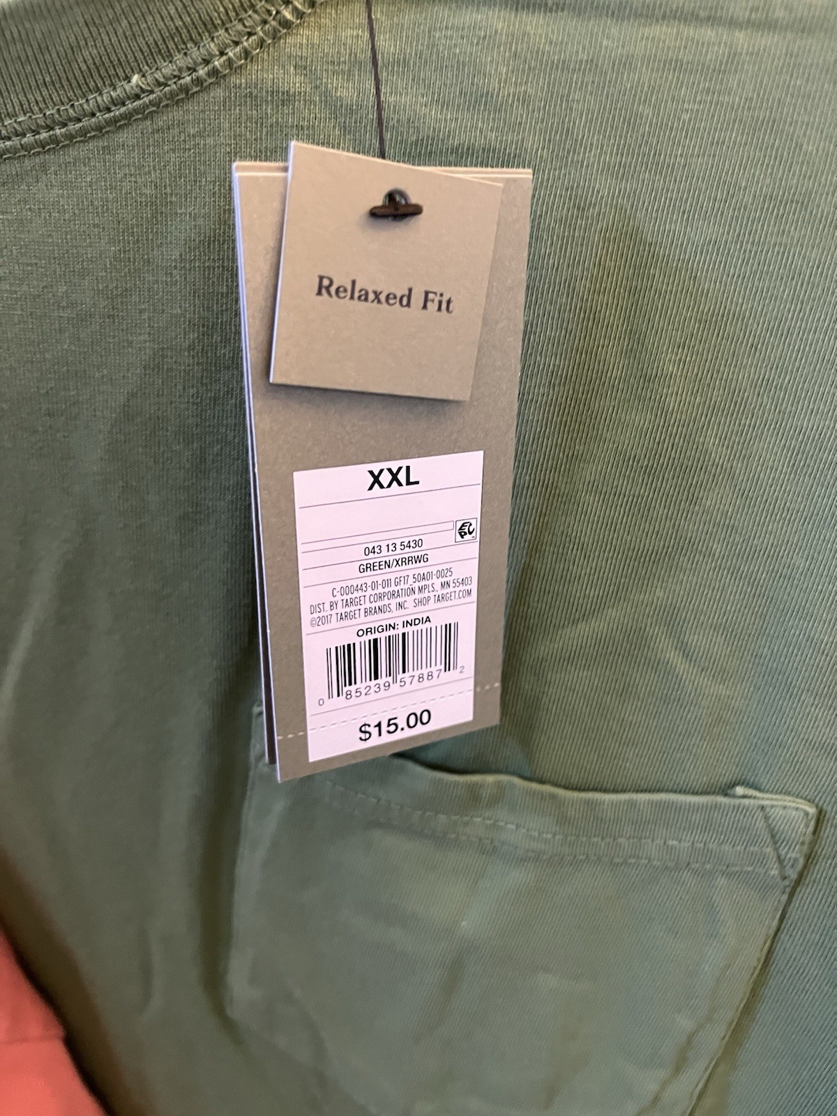Goodfellow & Co Men’s Relaxed Fit Pocket T-Shirt XXL Orange Green 2-Pack