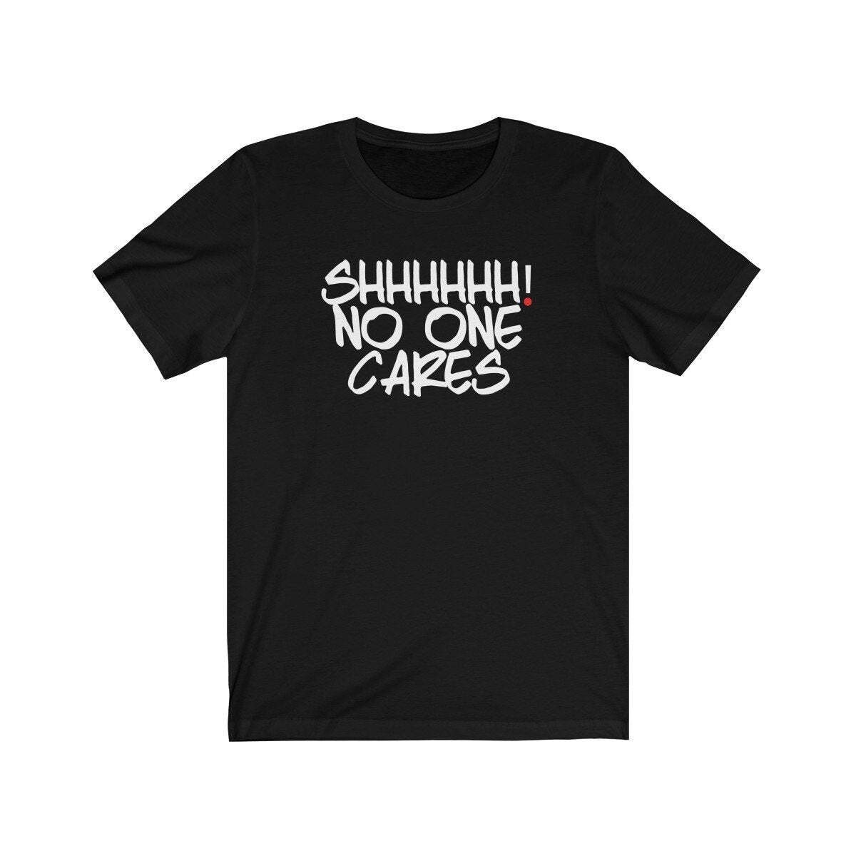 SHHHH (t-shirt) – tee graphic statement – Black White Grey Red