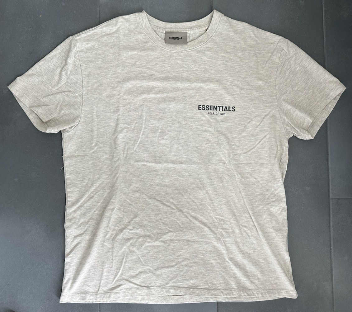 Fear of God Essentials Core Collection Light Oatmeal Short Sleeve Shirt Size M