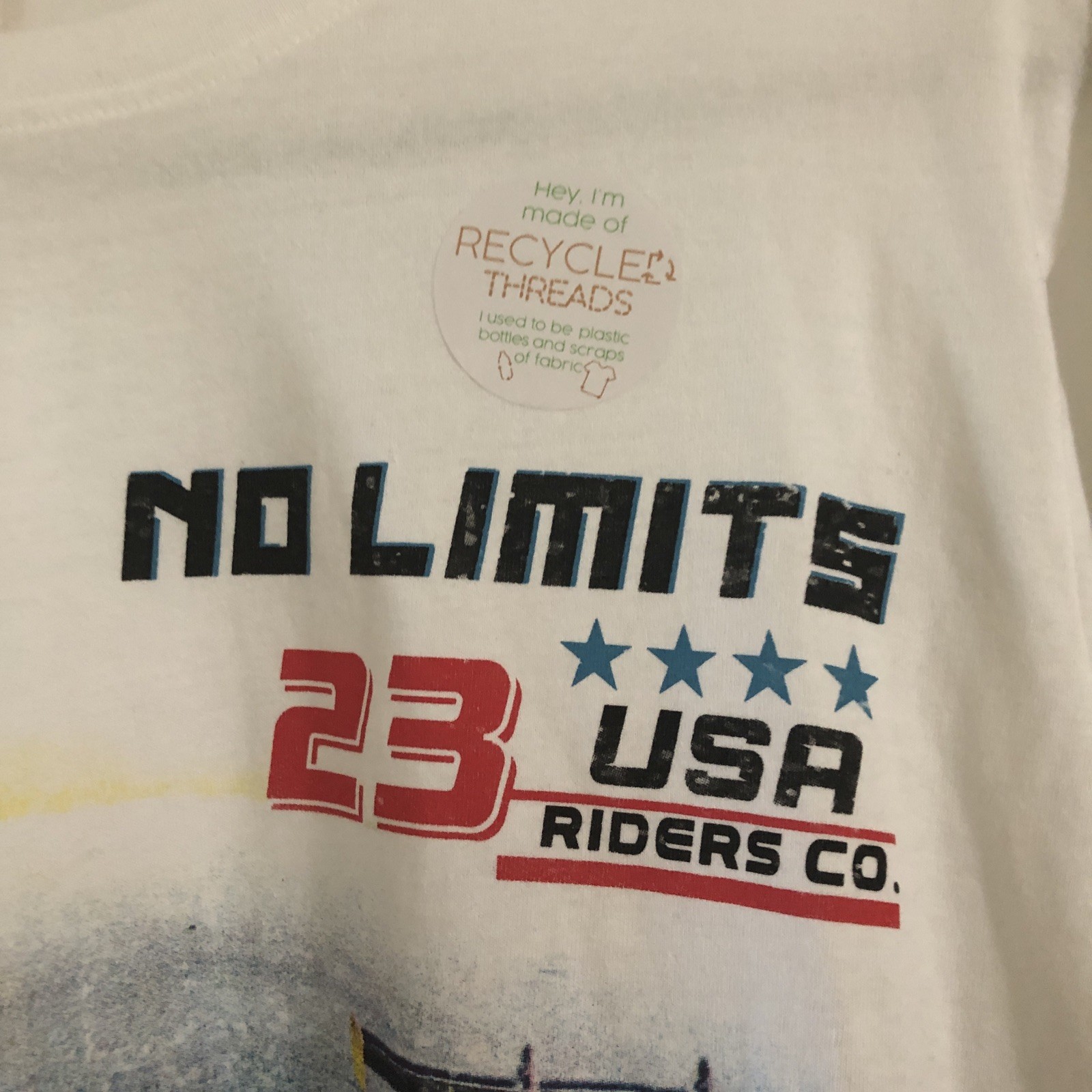 Race Car T Shirt Recycled Threads And Reusable Size Large New With Tags