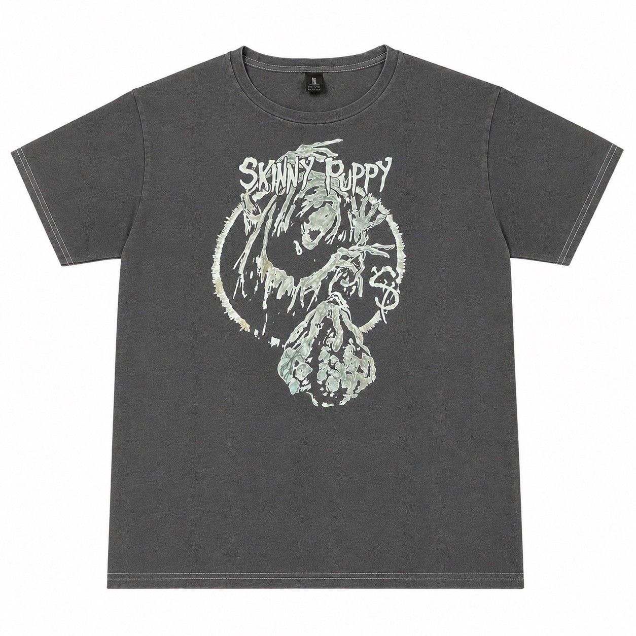 Skinny Puppy Band Graphic Tee Charcoal Grey Industrial Rock Shirt Mens Medium