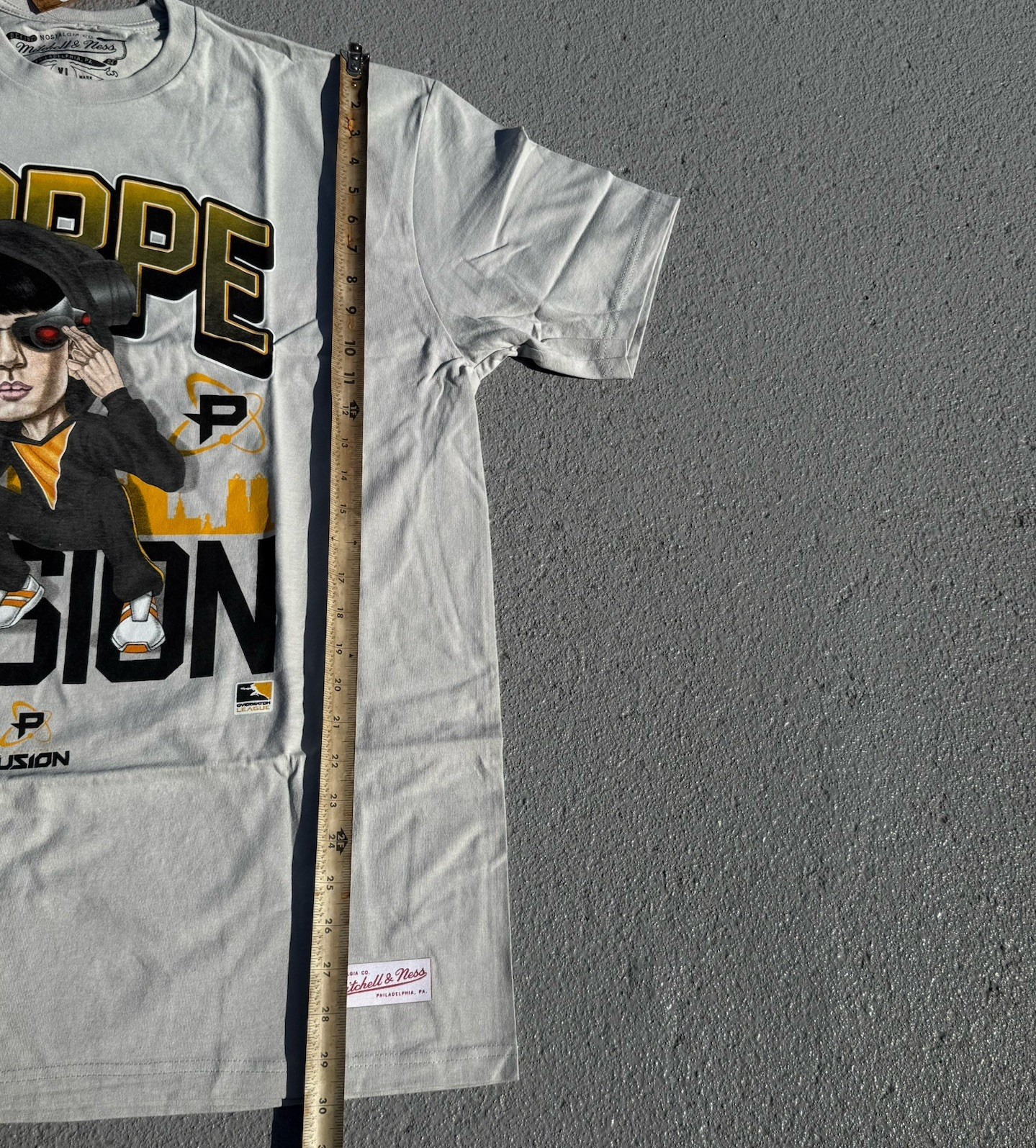 Men’s Mitchell & Ness Overwatch Owl Carpe Fusion Lee Jae-hyeok T-Shirt Grey XL