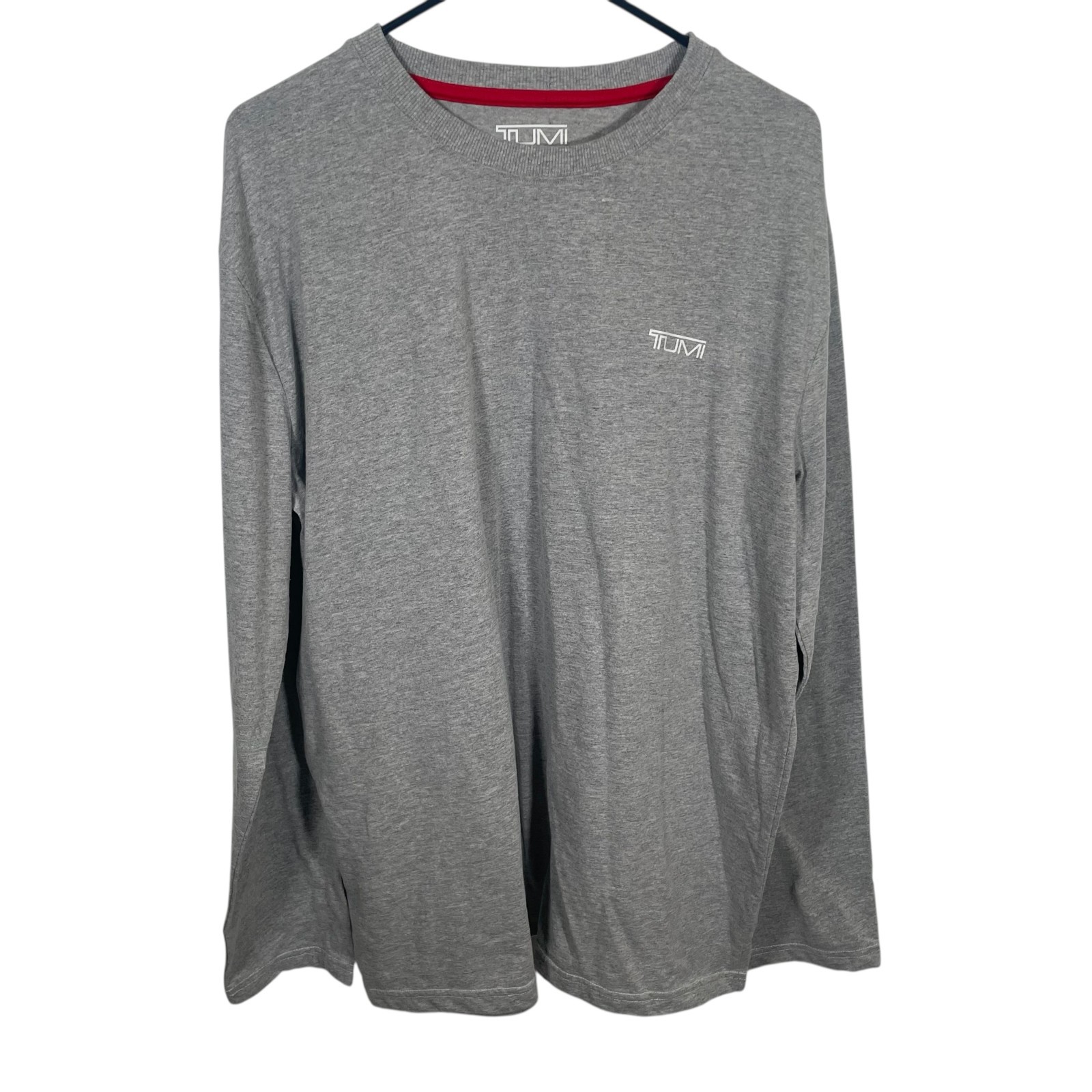 TUMI Long Sleeve T Shirt Mens Size XL Crewneck Air India Gray Travel