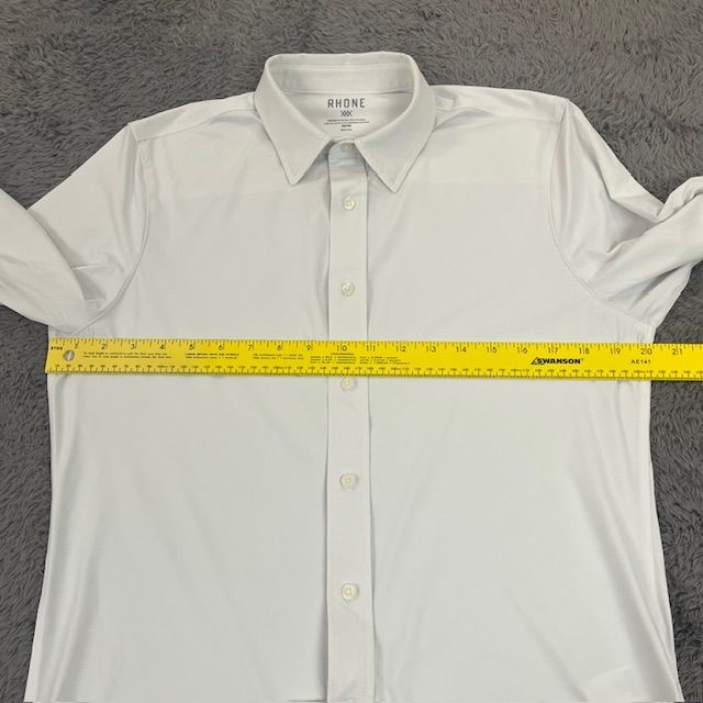 Rhone Dress Shirt Mens Medium White Long Sleeve Performance Stretch Button