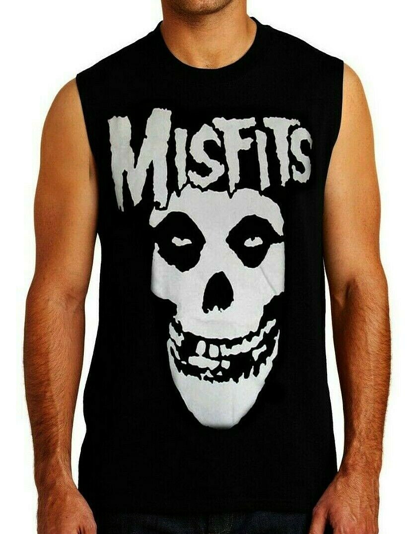 MISFITS BLACK METAL Band Black Muscle Shirt