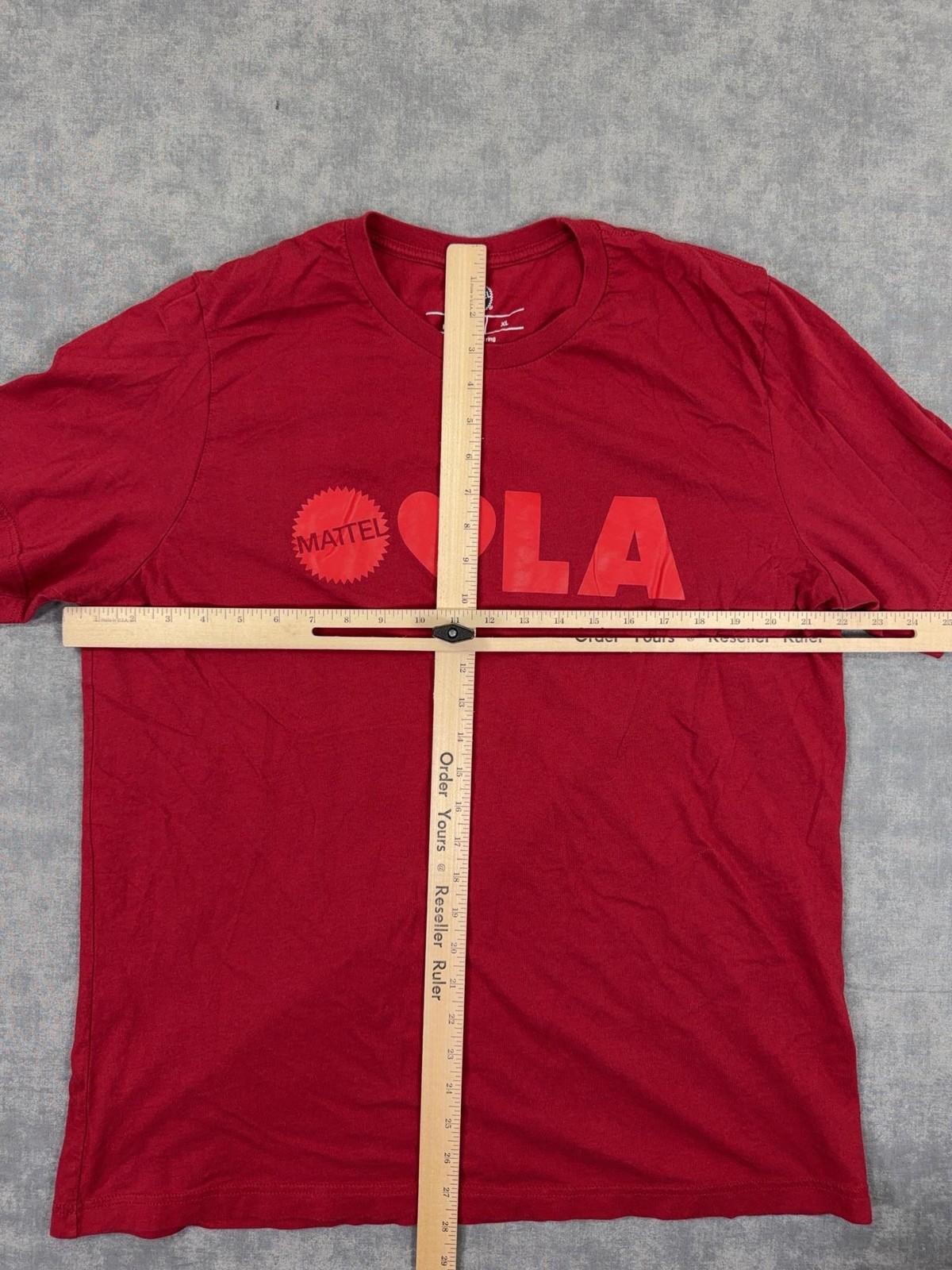 Mattel Shirt Mens XL Red Love LA Logo Graphic Tee Tagless Short Sleeve