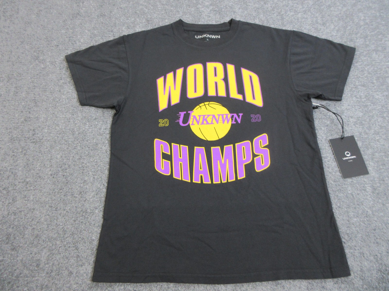 UNKNWN Shirt Mens Small Black World Champs 2020 Basketball Graphic Tee Core USA