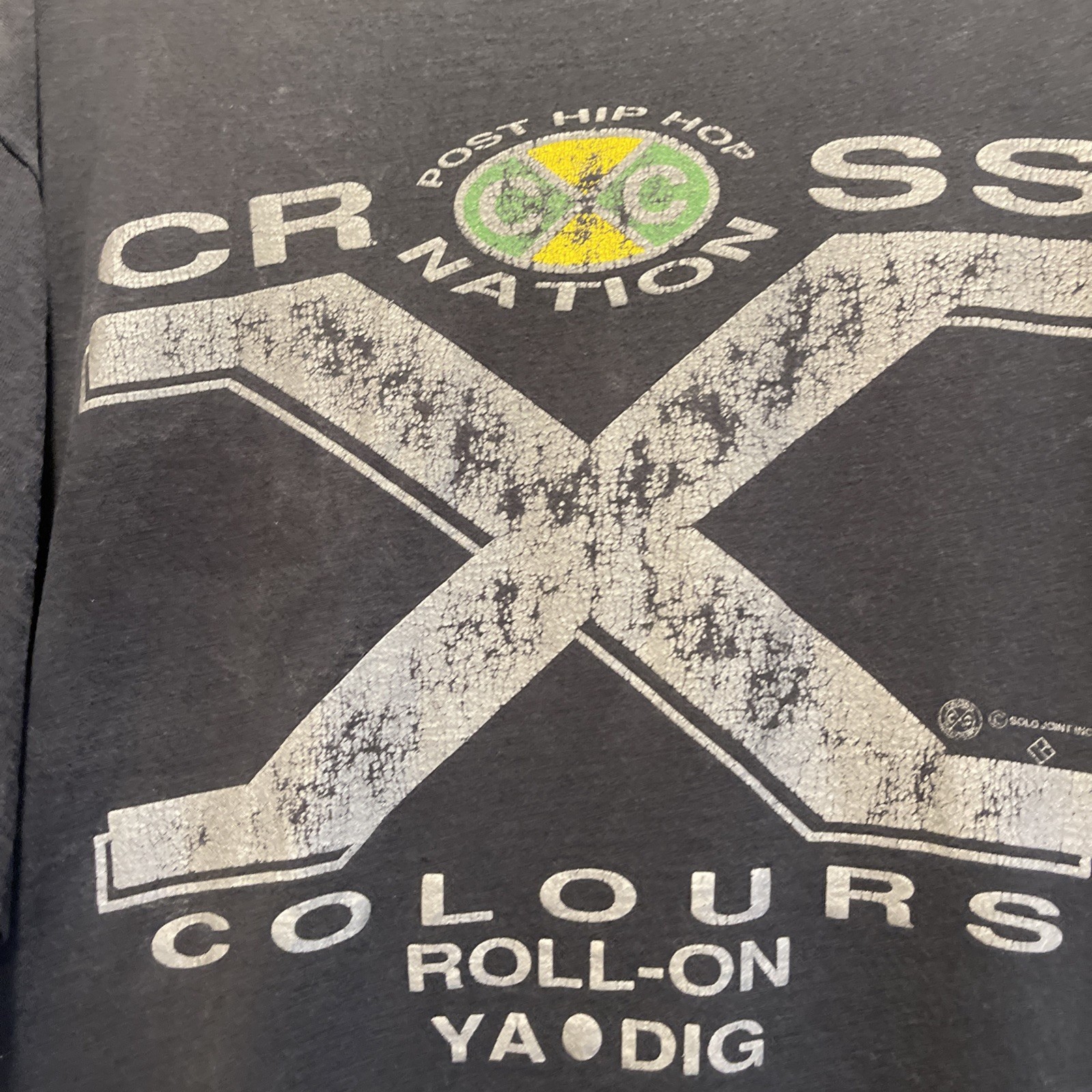 Vintage Cross Colours Shirt 90’s Single Stitch Black T-shirt Size M/L *See Pics*