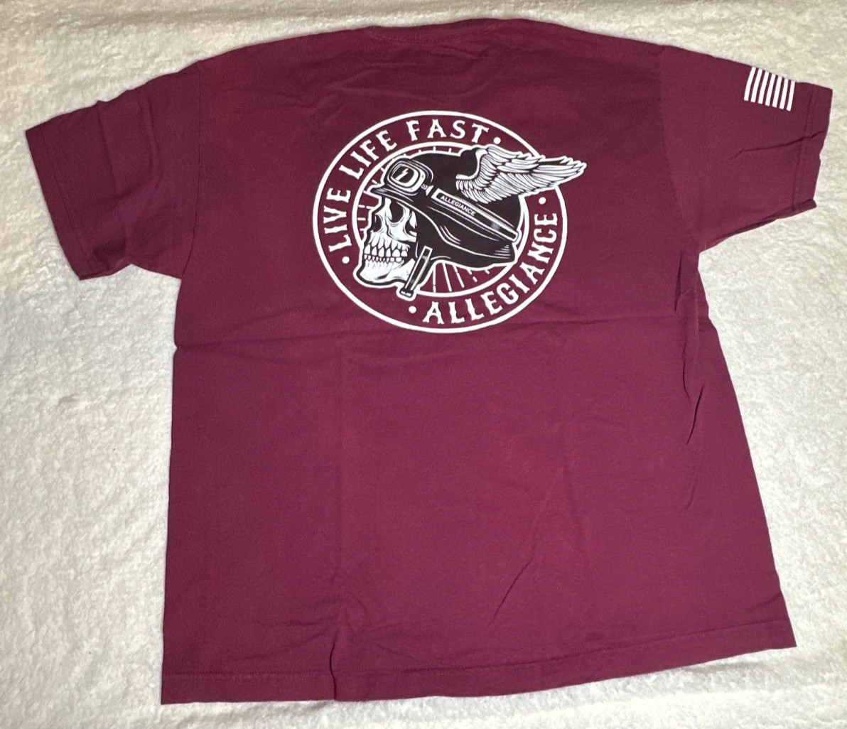 Allegiance Clothing Co Live Life Fast X-Large T-Shirt Motorcycle Biker Live Fast