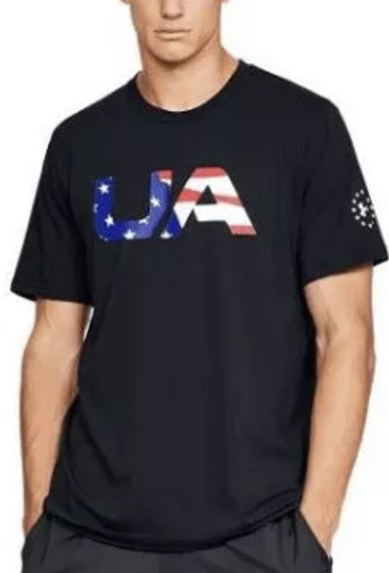 Under Armour Men’s Athletic UA Freedom USA T-Shirt S/S 1333352 Black Small NWT